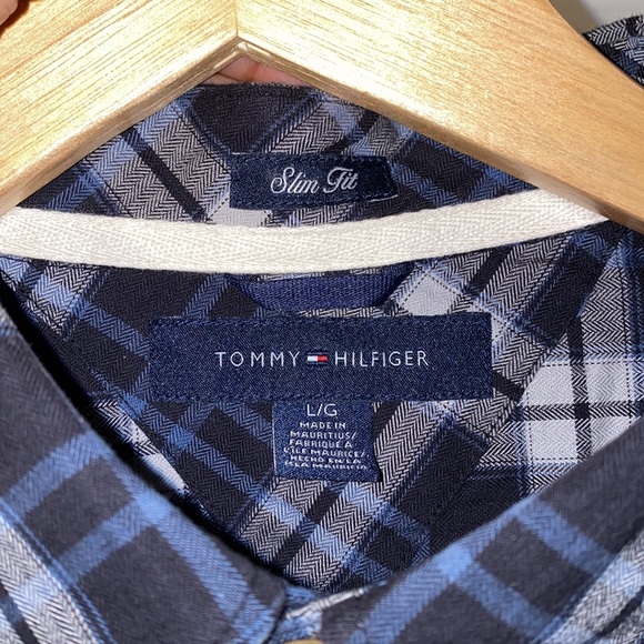 L/S Tommy Hilfiger shirt, Navy/white/grey, Large - Picture 4 of 4